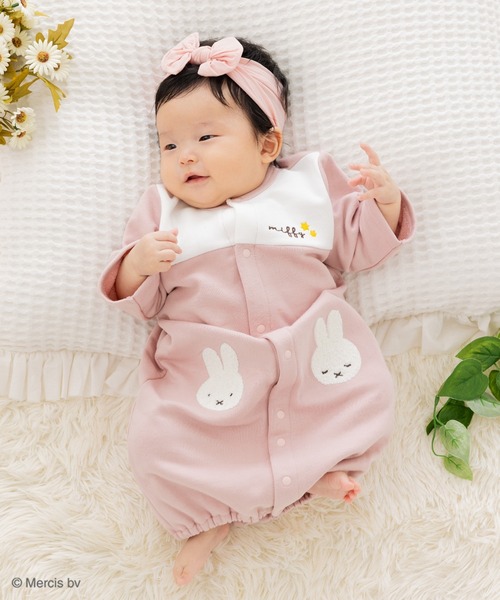 Miffy（ ミッフィー）の「miffy / ミッフィー ツーウェイオール（ロンパース・キッズ・グレー/クリーム/スモークピンク/ネイビー・50-70cm）」の7枚目の写真