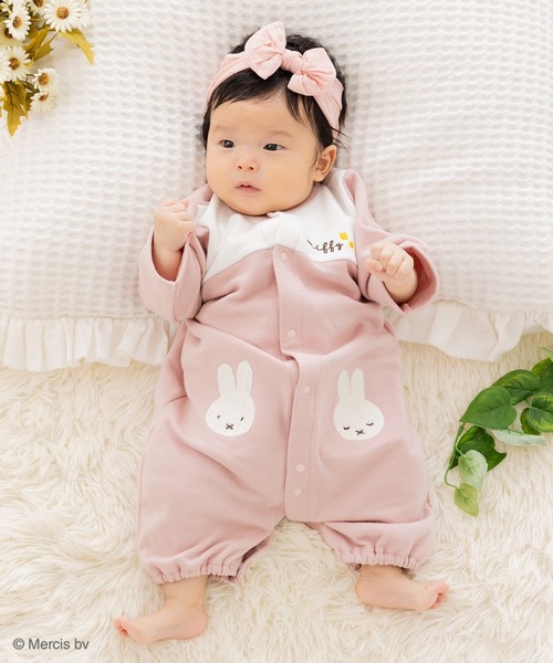 Miffy（ ミッフィー）の「miffy / ミッフィー ツーウェイオール（ロンパース・キッズ・グレー/クリーム/スモークピンク/ネイビー・50-70cm）」の8枚目の写真