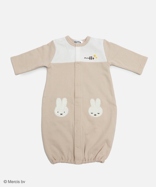 Miffy（ ミッフィー）の「miffy / ミッフィー ツーウェイオール（ロンパース・キッズ・グレー/クリーム/スモークピンク/ネイビー・50-70cm）」の9枚目の写真