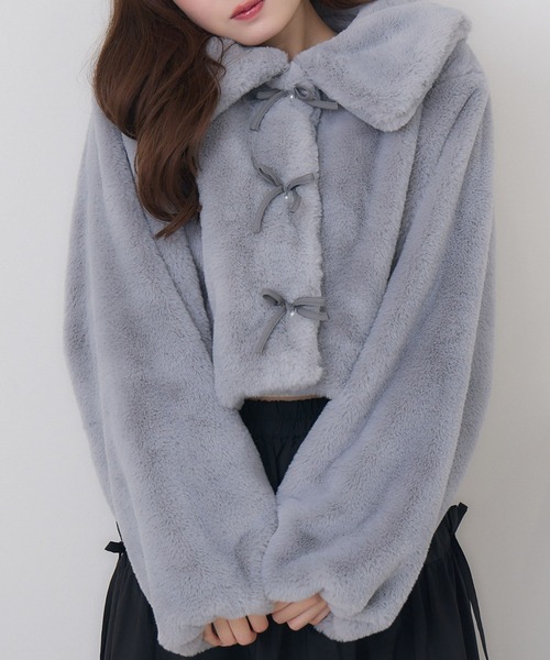 ems excite（エムズエキサイト）の「リボンFファーJK（その他アウター