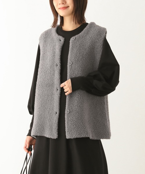 n'OrLABEL（ノアールレーベル）の「『プードルニットジレ』（ベスト・レディース・ブラック/モカ/グレー・1/2）」の2枚目の写真