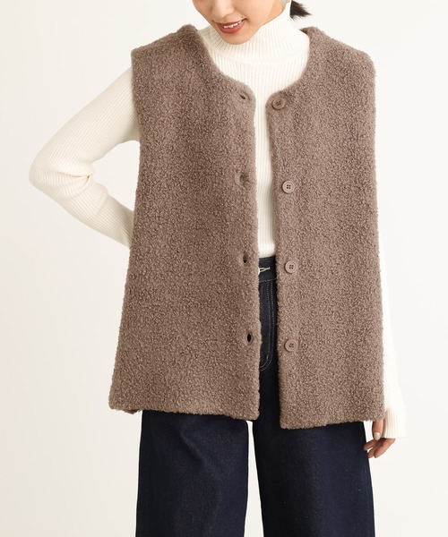 n'OrLABEL（ノアールレーベル）の「『プードルニットジレ』（ベスト・レディース・ブラック/モカ/グレー・1/2）」の3枚目の写真