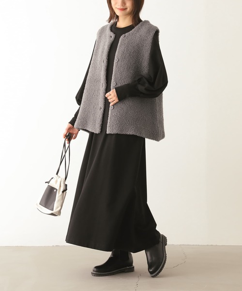 n'OrLABEL（ノアールレーベル）の「『プードルニットジレ』（ベスト・レディース・ブラック/モカ/グレー・1/2）」の15枚目の写真