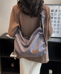 サイドギャザーキャンバスショルダーバッグ