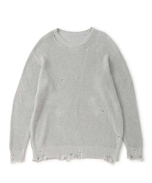 JUNRED（ジュンレッド）の「グランジクルーニット（ニット/セーター・メンズ・ライトグレー/ブラック/レッド・S/M/L）」の11枚目の写真