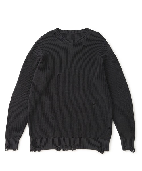 JUNRED（ジュンレッド）の「グランジクルーニット（ニット/セーター・メンズ・ライトグレー/ブラック/レッド・S/M/L）」の10枚目の写真