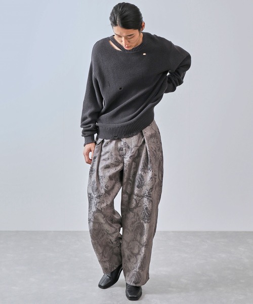 JUNRED（ジュンレッド）の「グランジクルーニット（ニット/セーター・メンズ・ライトグレー/ブラック/レッド・S/M/L）」の21枚目の写真