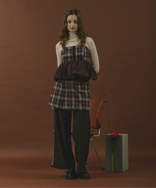 【セール】plaid pattern layered set pants / プラッドパターンレイヤードセットパンツ(その他パンツ)|loin nuit(ロワンニュイ)