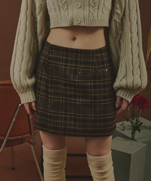 loin nuit(ロワンニュイ)の「plaid pattern layered set pants / プラッドパターンレイヤードセットパンツ(その他パンツ・レディース・ブラウン/カーキ・FREE)」の6枚目の写真