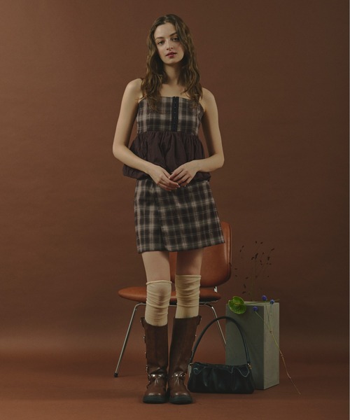 loin nuit(ロワンニュイ)の「plaid pattern layered set pants / プラッドパターンレイヤードセットパンツ(その他パンツ・レディース・ブラウン/カーキ・FREE)」の17枚目の写真