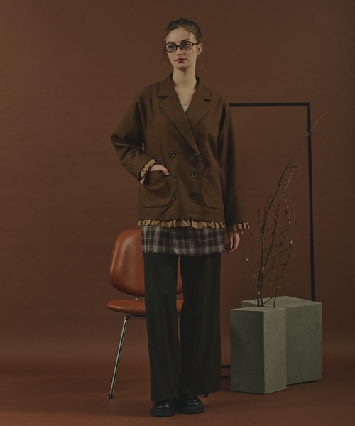 loin nuit(ロワンニュイ)の「plaid pattern layered set pants / プラッドパターンレイヤードセットパンツ(その他パンツ・レディース・ブラウン/カーキ・FREE)」の14枚目の写真