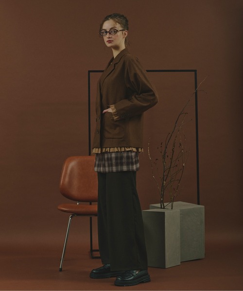 loin nuit(ロワンニュイ)の「plaid pattern layered set pants / プラッドパターンレイヤードセットパンツ(その他パンツ・レディース・ブラウン/カーキ・FREE)」の15枚目の写真