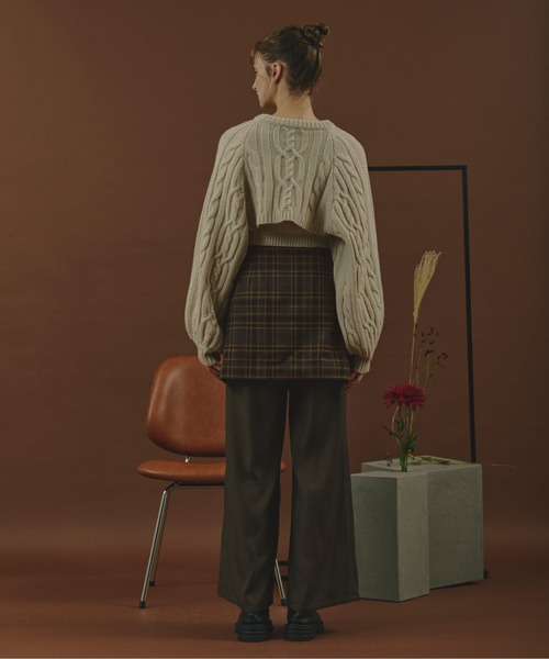 loin nuit(ロワンニュイ)の「plaid pattern layered set pants / プラッドパターンレイヤードセットパンツ(その他パンツ・レディース・ブラウン/カーキ・FREE)」の5枚目の写真