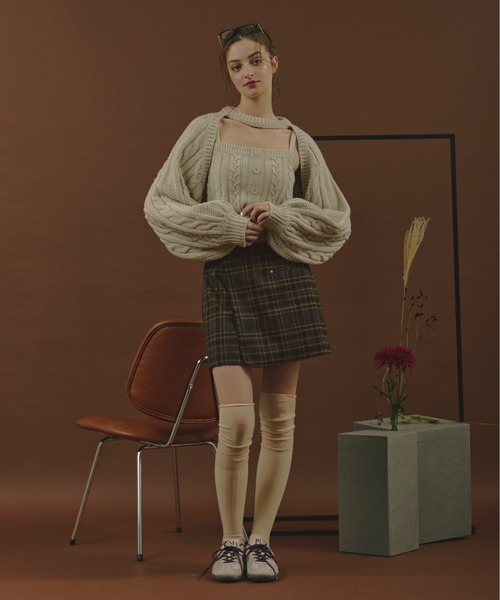 loin nuit(ロワンニュイ)の「plaid pattern layered set pants / プラッドパターンレイヤードセットパンツ(その他パンツ・レディース・ブラウン/カーキ・FREE)」の8枚目の写真