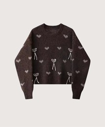 ハートモチーフ刺繍セーター Heart Motif Embroidery Sweater