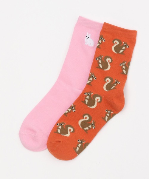 niko and...（ニコアンド）の「【あさひやま動物園応援商品】2Pセットソックス（ソックス/靴下・レディース・ブラック/ピンク/グリーン・FREE）」の13枚目の写真