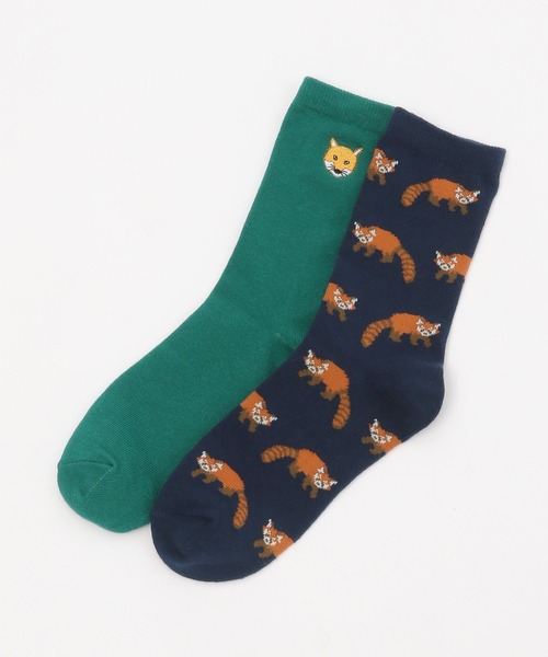 niko and...（ニコアンド）の「【あさひやま動物園応援商品】2Pセットソックス（ソックス/靴下・レディース・ブラック/ピンク/グリーン・FREE）」の15枚目の写真