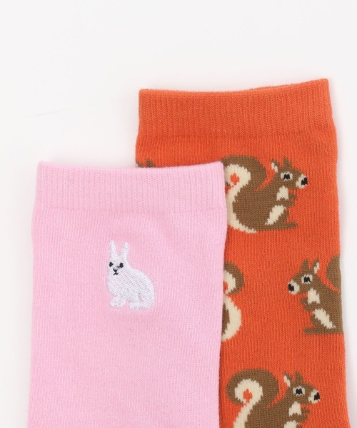 niko and...（ニコアンド）の「【あさひやま動物園応援商品】2Pセットソックス（ソックス/靴下・レディース・ブラック/ピンク/グリーン・FREE）」の16枚目の写真