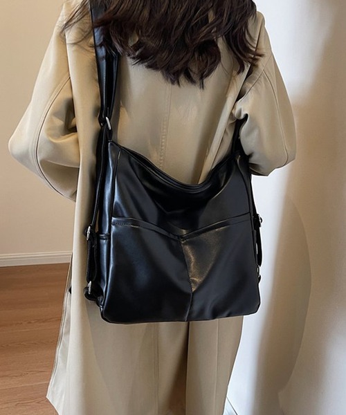 ALWAYS GOOD TIME(オルウェイズグッドタイム)の「【M2SUQARED/エムツースクエア】多機能ソフトフェイクレザーバッグ(ショルダーバッグ・レディース・ブラウン/ブラック・FREE)」の6枚目の写真