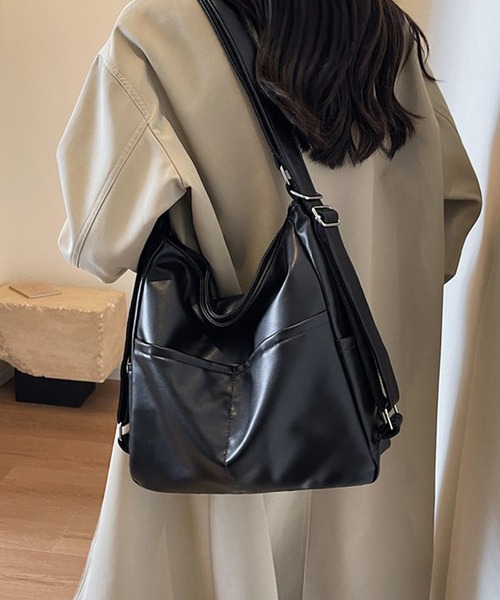 ALWAYS GOOD TIME(オルウェイズグッドタイム)の「【M2SUQARED/エムツースクエア】多機能ソフトフェイクレザーバッグ(ショルダーバッグ・レディース・ブラウン/ブラック・FREE)」の11枚目の写真