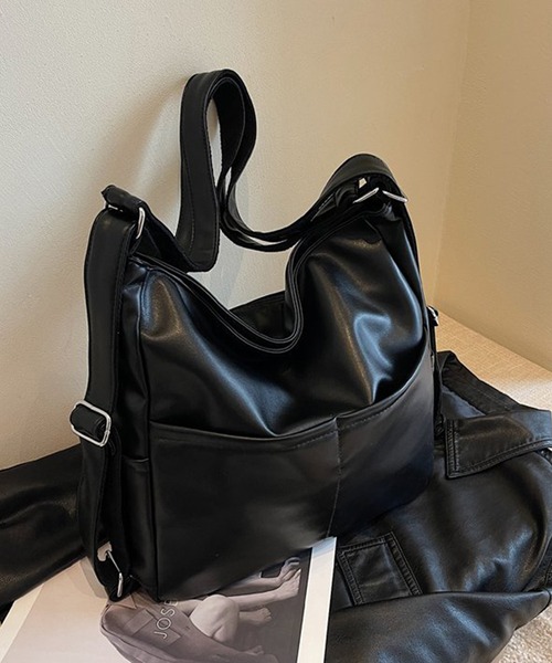 ALWAYS GOOD TIME(オルウェイズグッドタイム)の「【M2SUQARED/エムツースクエア】多機能ソフトフェイクレザーバッグ(ショルダーバッグ・レディース・ブラウン/ブラック・FREE)」の13枚目の写真