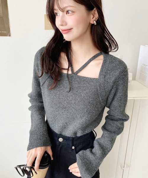 セール】ホルターボレロ風ニットプルオーバー（カーディガン/ボレロ