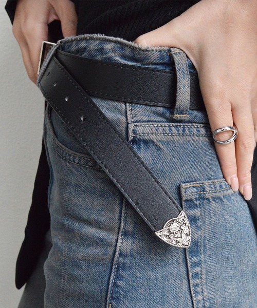 styiro（スタイロ）の「ウエスタンPUレザーベルト ヴィンテージ（ベルト・レディース・ブラック/ブラウン/レオパード・FREE）」の9枚目の写真