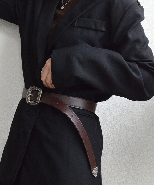 styiro（スタイロ）の「ウエスタンPUレザーベルト ヴィンテージ（ベルト・レディース・ブラック/ブラウン/レオパード・FREE）」の12枚目の写真