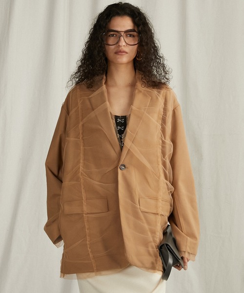 セール】チュールレイヤードジャケット / Tulle Layered Jacket