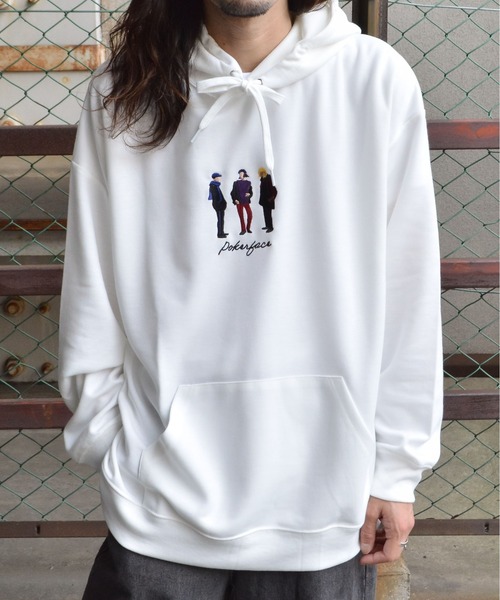 MODISH GAZE(モディシュガゼ)の「イラスト刺繍プルパーカー(パーカー・メンズ・ブラック/グレイッシュベージュ/ホワイト・MEDIUM)」の4枚目の写真