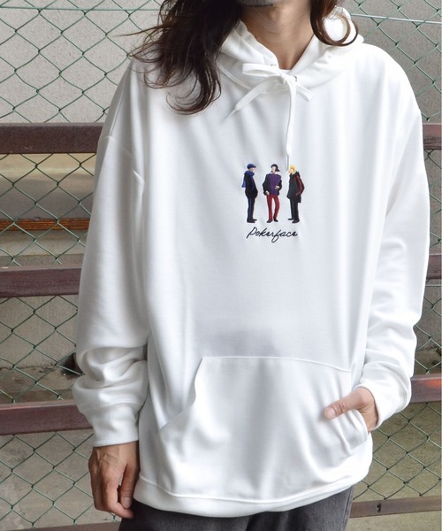 MODISH GAZE(モディシュガゼ)の「イラスト刺繍プルパーカー(パーカー・メンズ・ブラック/グレイッシュベージュ/ホワイト・MEDIUM)」の6枚目の写真