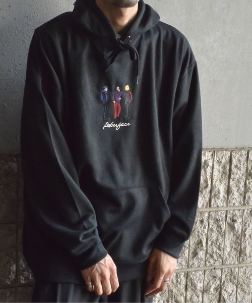 MODISH GAZE(モディシュガゼ)の「イラスト刺繍プルパーカー(パーカー・メンズ・ブラック/グレイッシュベージュ/ホワイト・MEDIUM)」の8枚目の写真