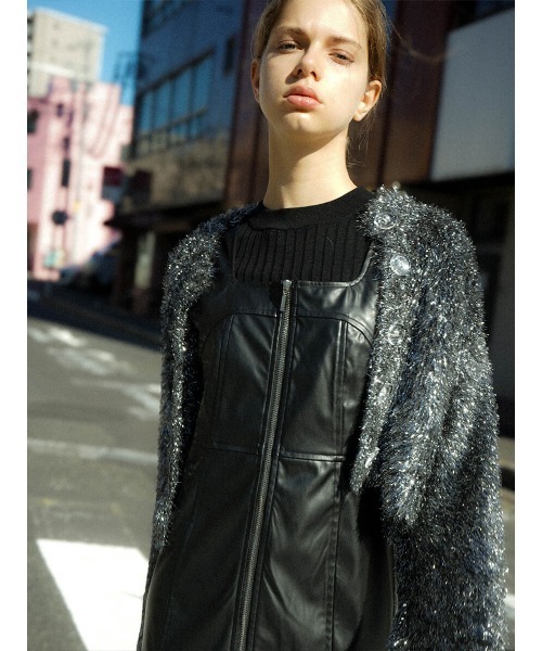:ETHROF（イーサオブ）の「DOUBLE ZIP LEATHER ONEPIECE（ワンピース・レディース・ダークネイビー/ガンメタ/ブラック・MEDIUM）」の12枚目の写真