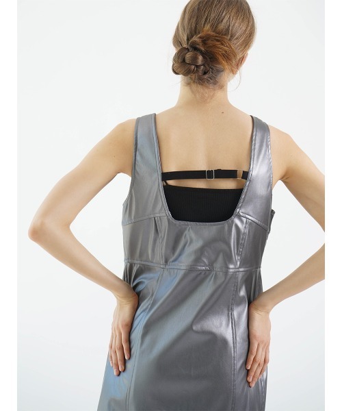 :ETHROF（イーサオブ）の「DOUBLE ZIP LEATHER ONEPIECE（ワンピース・レディース・ダークネイビー/ガンメタ/ブラック・MEDIUM）」の4枚目の写真