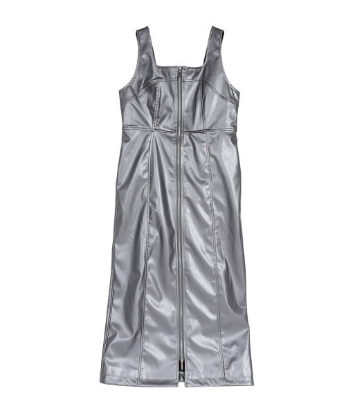 :ETHROF（イーサオブ）の「DOUBLE ZIP LEATHER ONEPIECE（ワンピース・レディース・ダークネイビー/ガンメタ/ブラック・MEDIUM）」の21枚目の写真
