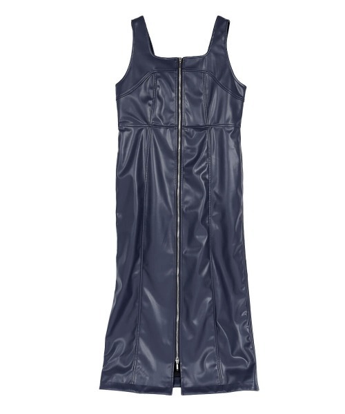 :ETHROF（イーサオブ）の「DOUBLE ZIP LEATHER ONEPIECE（ワンピース・レディース・ダークネイビー/ガンメタ/ブラック・MEDIUM）」の20枚目の写真