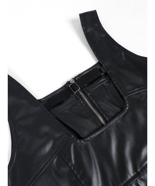 :ETHROF（イーサオブ）の「DOUBLE ZIP LEATHER ONEPIECE（ワンピース・レディース・ダークネイビー/ガンメタ/ブラック・MEDIUM）」の14枚目の写真