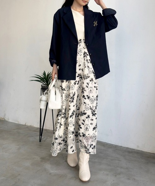 one after another NICE CLAUP(ワンアフターアナザーナイスクラップ)の「セットアップ対応/レースアップテーラードジャケット(テーラードジャケット・レディース・キャメル/アイボリー/グレー/ネイビー・FREE)」の9枚目の写真