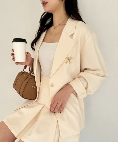 one after another NICE CLAUP(ワンアフターアナザーナイスクラップ)の「セットアップ対応/レースアップテーラードジャケット(テーラードジャケット・レディース・キャメル/アイボリー/グレー/ネイビー・FREE)」の17枚目の写真