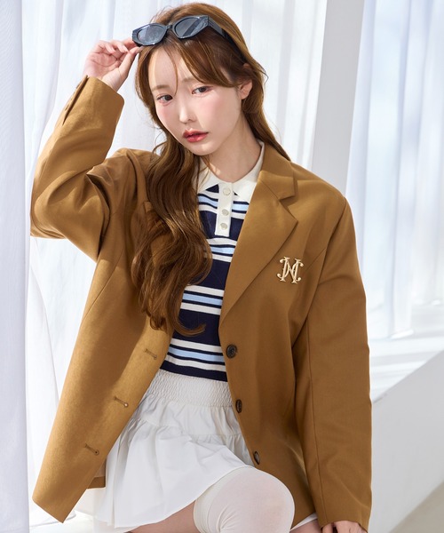 one after another NICE CLAUP(ワンアフターアナザーナイスクラップ)の「セットアップ対応/レースアップテーラードジャケット(テーラードジャケット・レディース・キャメル/アイボリー/グレー/ネイビー・FREE)」の14枚目の写真