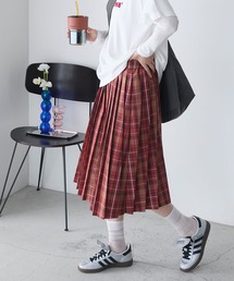 【forksy.】ミドル丈アソートプリーツチェックスカート