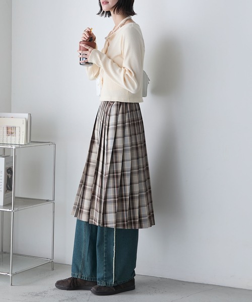 forksy.（フォルクシー）の「【forksy.】ミドル丈アソートプリーツチェックスカート（スカート・レディース・ネイビー系/レッド系/ベージュ系・FREE）」の5枚目の写真