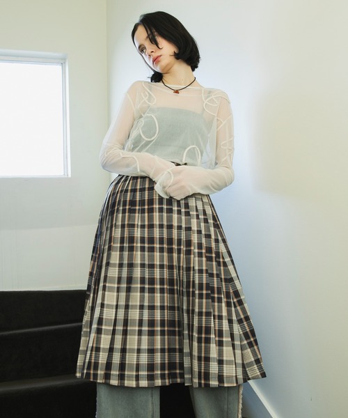 forksy.】ミドル丈アソートプリーツチェックスカート forksy.│MONO