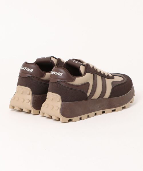 ammy.（エイミードット）の「【 ammy. / エイミードット 】 ナチュラルカラー ライン ボリュームソール スニーカー / 厚底スニーカー（スニーカー・レディース・ダークブラウン/ベージュ・M/L）」の3枚目の写真