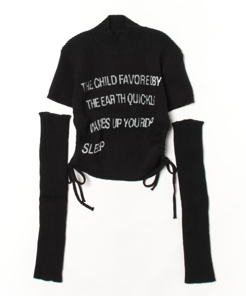 LOSUCA（ロスカ）の「アームウォーマー付きロゴニット / ヴィンテージ シティガール MATU:TA（ニット/セーター・レディース・グレー/レッド/ホワイト/ブラック・FREE）」の3枚目の写真