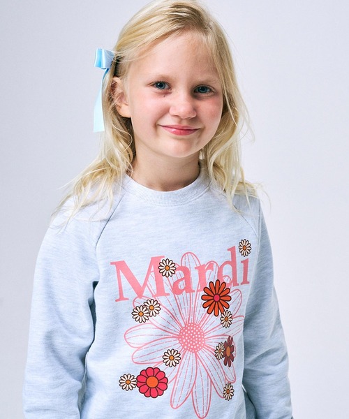 Mardi Mercredi(マルディメクルディ)の「KIDS SWEATSHIRT FLOWERMARDI BLOSSOM(スウェット・キッズ・アイボリー/ヘザーグレー/ネイビー・110cm/100cm/130cm/120cm)」の2枚目の写真