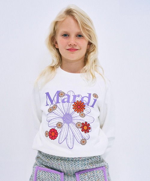 Mardi Mercredi(マルディメクルディ)の「KIDS SWEATSHIRT FLOWERMARDI BLOSSOM(スウェット・キッズ・アイボリー/ヘザーグレー/ネイビー・110cm/100cm/130cm/120cm)」の7枚目の写真