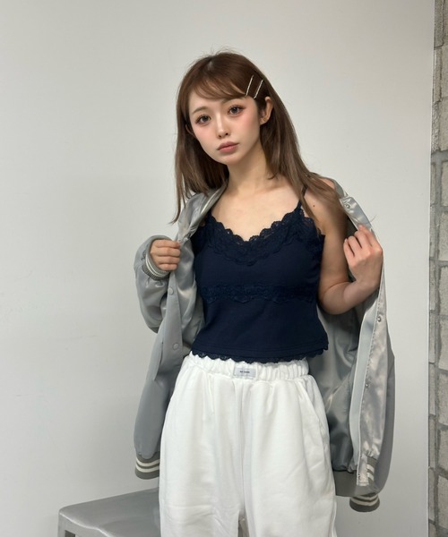 RAY CASSIN（レイカズン）の「【サイズ展開あり】パット付レースキャミ（キャミソール・レディース・アイボリー/ブラック系その他2/ブルー系その他2/ホワイト系その他2/ホワイト系その他/ミント/ホワイト系その他3・FREE/S）」の22枚目の写真