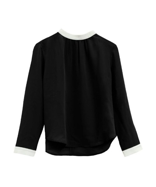 aquagarage（アクアガレージ）の「バイカラーギャザーブラウス（シャツ/ブラウス・レディース・アイボリー/ブラック/グレイッシュベージュ/ライトグリーン・M/L/S/LL）」の22枚目の写真