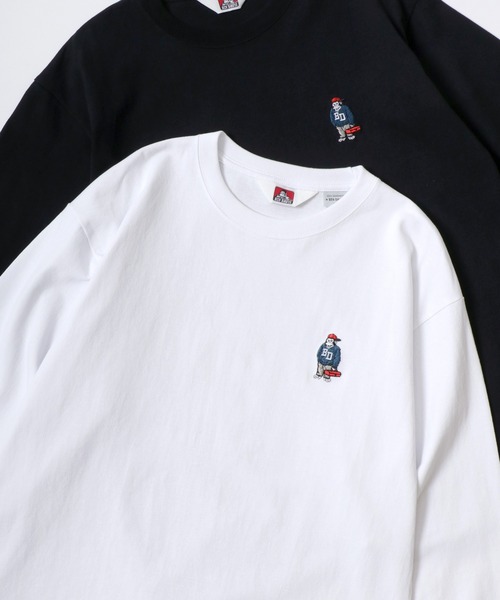 BEN DAVIS(ベンデイビス)の「BEN DAVIS/ベンデイビス GORILLA EMB LS TEE/ゴリラ ロゴ ワンポイント刺繍 ロングスリーブTシャツ/ロンT/レディース メンズ(Tシャツ/カットソー・メンズ・アッシュグレー/ブラック/ネイビー/ホワイト・XL/L/M)」の2枚目の写真